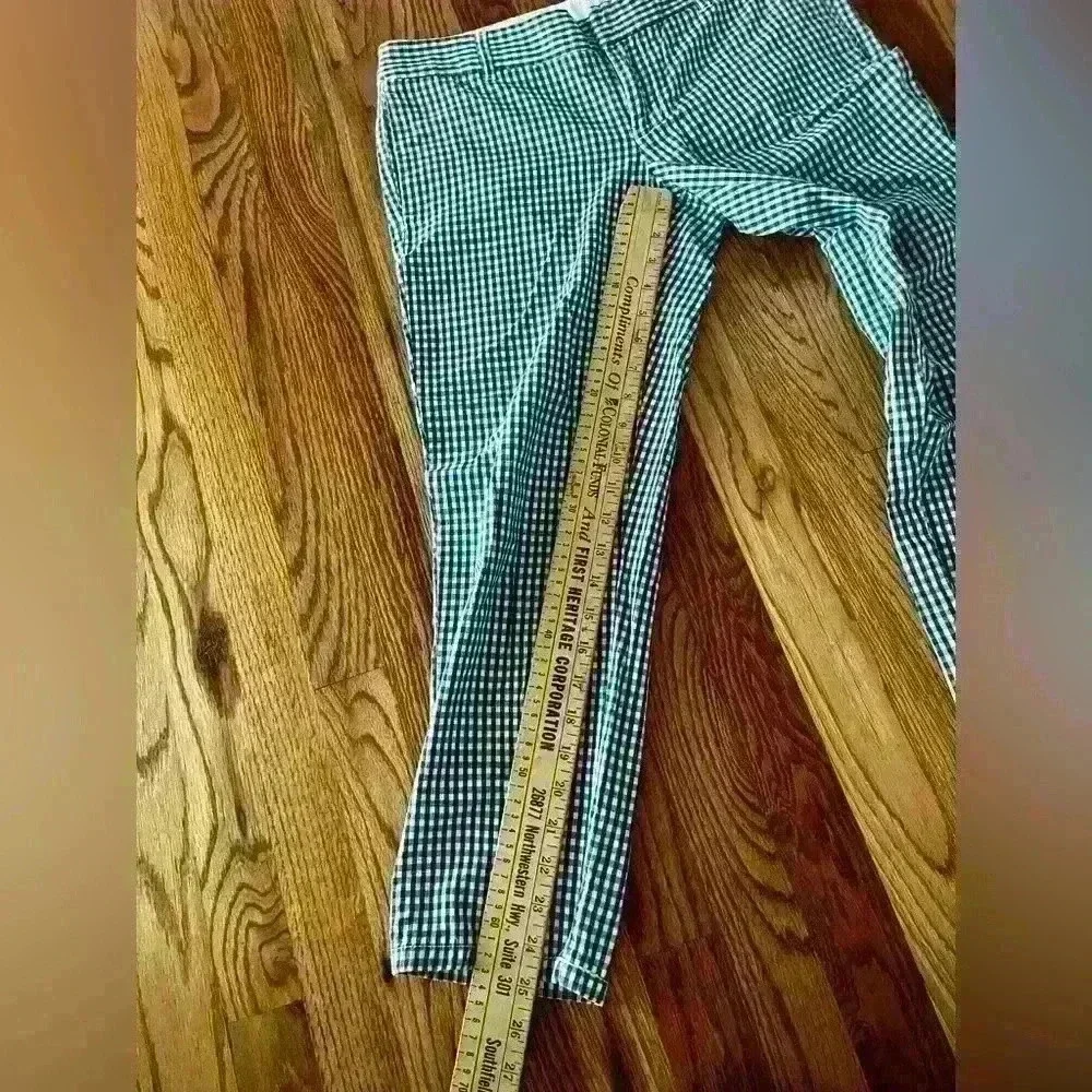 J.CREW -  BLUE/White Gingham Pants. City Fit. Size 4